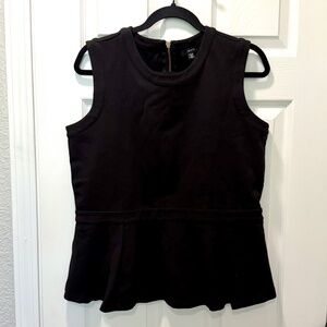 Sleeveless Black Peplum Top - size XL